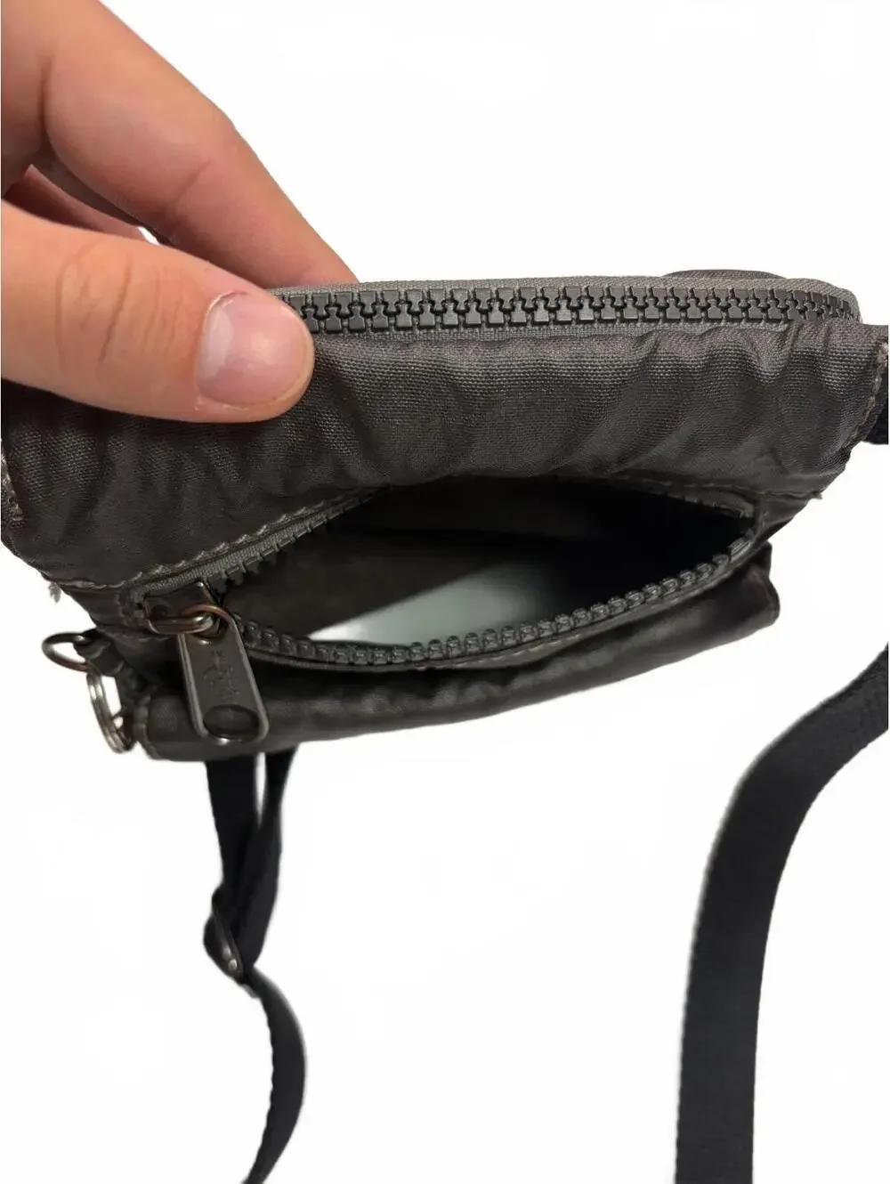 Gorpcore Kipling Eldorado Mini Crossbody Bag Black Gray Nylon Travel Organizer